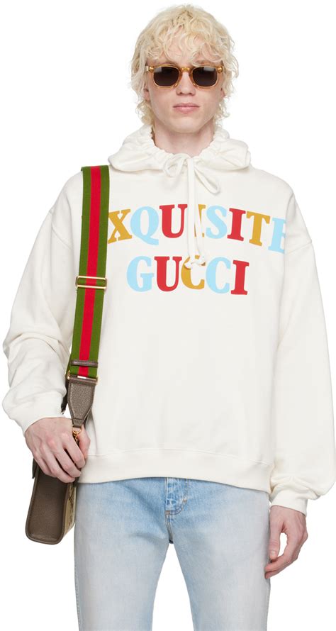 white gucci sweatshirt|farfetch Gucci hoodie.